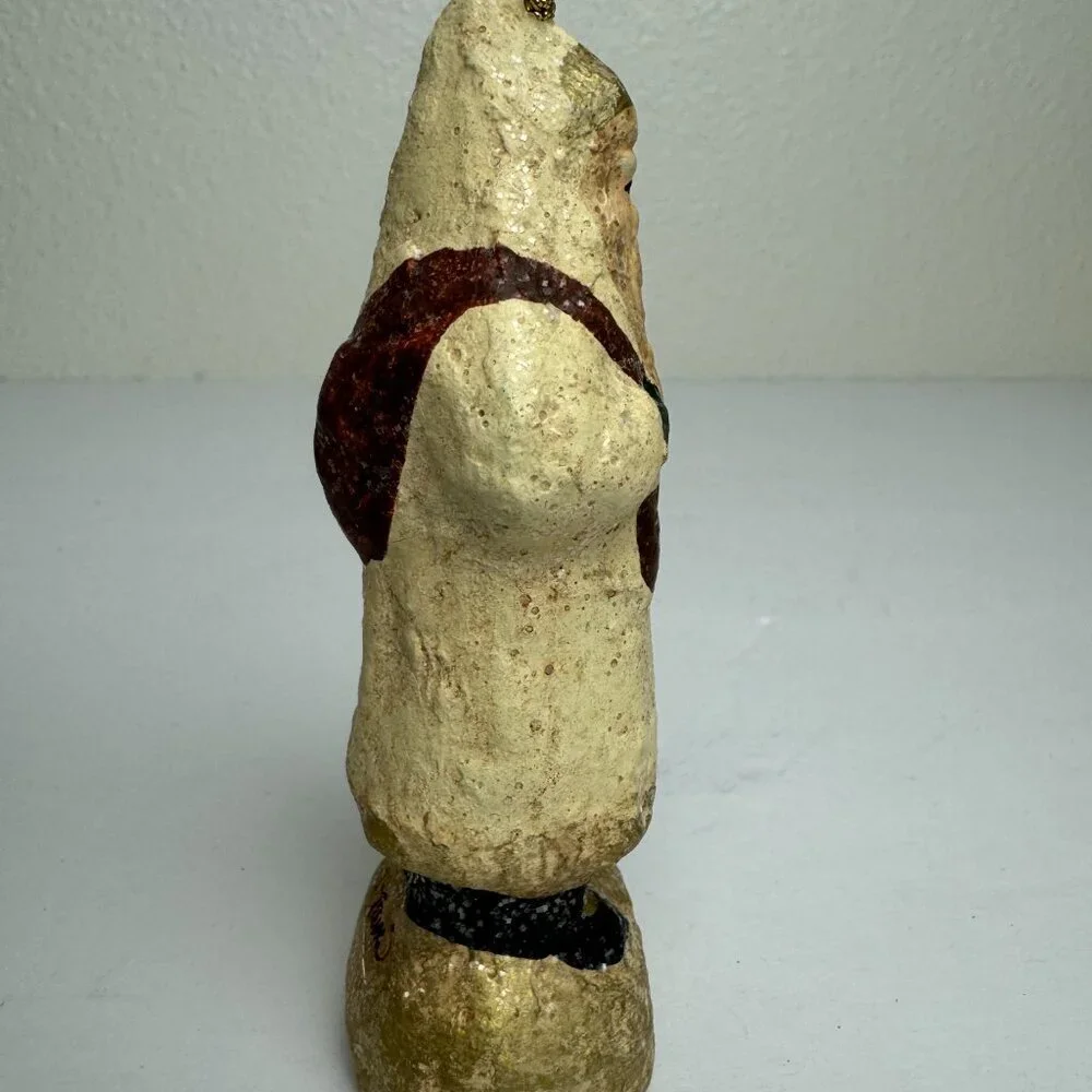 Teena Flanner Santa Ornament With Apple Basket Primitive Midwest of Cannon Falls